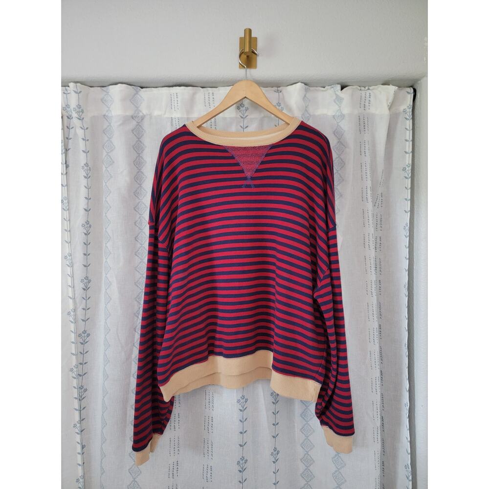 Free People Women's Classic Striped Crew Sweatshirt